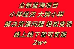 全新蓝海项目 小样经济大牌小样 线上和线下都可变现 月入2W+